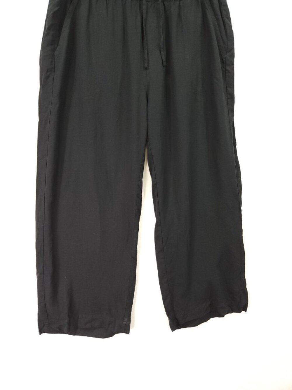 Splendid Pants Womens XL Black Linen Blend Wide Leg Drawstring Elastic Waist - Picture 12 of 14
